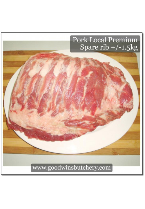 Pork baikut iga Local Premium SPARERIB spare rib frozen whole cut +/-1.5kg (price/kg) PREORDER 3-7 days notice